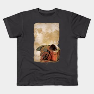 Indiana Jones Map with Props Kids T-Shirt